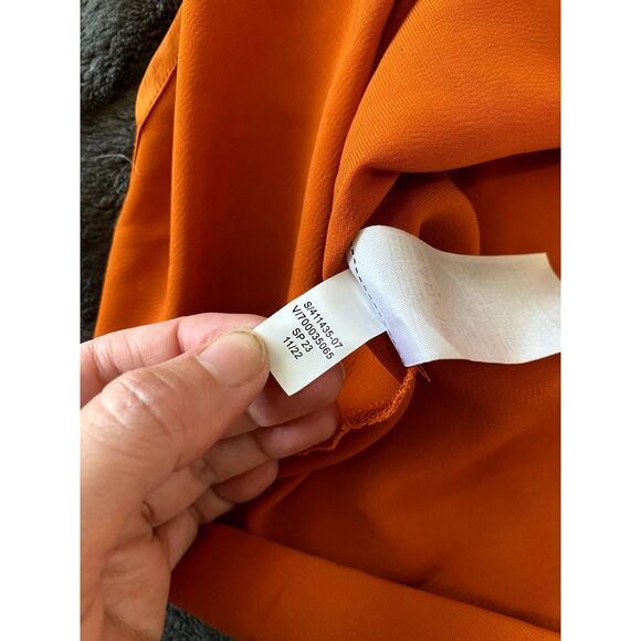 Banana Republic NWT Cowl-Neck Slip Dress in Satin Orange, Size XXS P, MSRP $110 - Picture 9 of 9